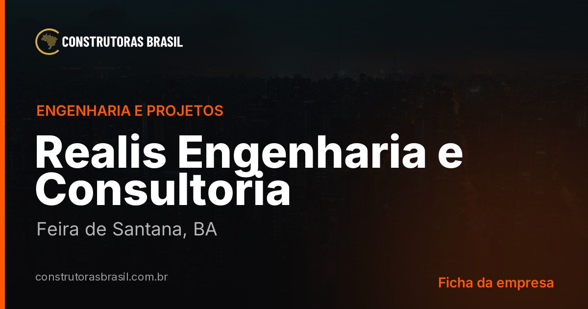 Realis Engenharia e Consultoria — Engenharia e projetos em Feira de ...